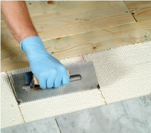 Tiling onto wood